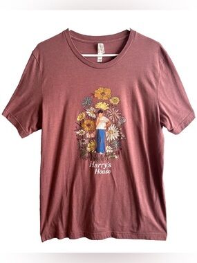 Harry Styles Harry’s House T Shirt Womens Size L Pink Floral Graphic Music Tee